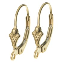 2x 14K Gold Filled Fleur De Lis Ear wire Leverback earwires Lever back with open ring
