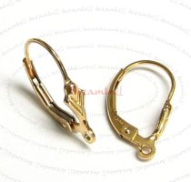 2x 14K Gold Filled Fleur De Lis Ear wire Leverback earwires Lever back with open ring