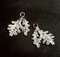 STERLING SILVER OAK LEAF CHARM PENDANT DANGLE