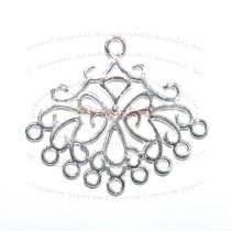 1x Sterling Silver FLOWER FILIGREE Chandelier Earring Hoop connector Bead