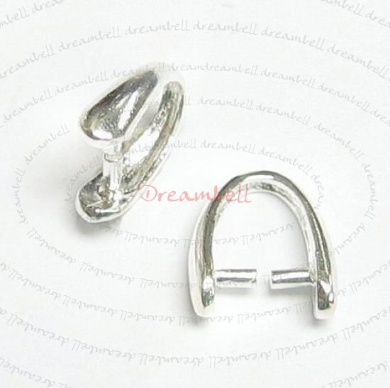1x STERLING SILVER Bail Pinch Pendant Clasp Connector "M"