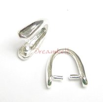 1x STERLING SILVER Bail Pinch Pendant Clasp Connector ″L″
