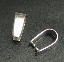 1x Sterling Silver Pendant Connector Pinch Bail Clasp