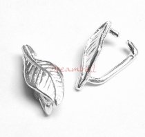 2x Sterling Silver PENDANT Connector Leaf Bail CLASP