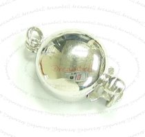 1x Sterling Silver Round Pearl Box Pearl Clasp 1 strand