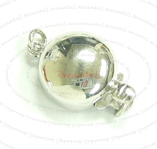1x Sterling Silver Round Pearl Box Pearl Clasp 1 strand