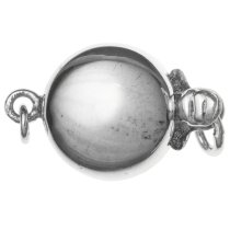 1x Sterling Silver Round Pearl Box Pearl Clasp 1 strand