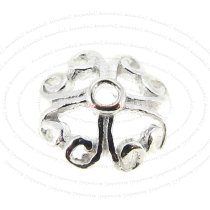 6x Sterling Silver Heart Filigree Cap 6.5mm