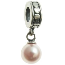 Sterling Silver Swarovski Rosaline Pearl Pendant Bead for European Charm Bracelets