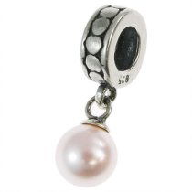 Sterling Silver Swarovski Rosaline Pearl Pendant Bead for European Charm Bracelets