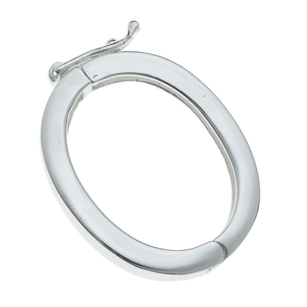 1x Sterling Silver Oval Pearl Connector / Necklace Shortener Enhancer Clasp