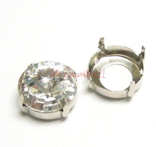 6x SWAROVSKI CRYSTAL 1122 4 hole Sew on Setting 14mm