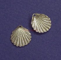 2x Sterling silver Sea Shell Charm dangle 13.4mm