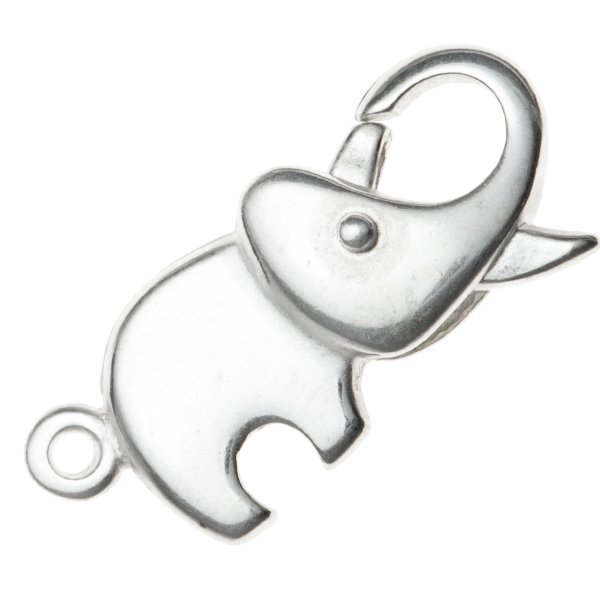 1x Sterling Silver BRIGHT ELEPHANT LOBSTER CLASP BEAD