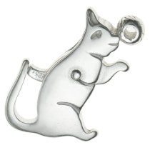 1x Sterling Silver BRIGHT CAT KITTEN LOBSTER CLASP BEAD