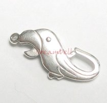 1x Sterling Silver BRIGHT PARROT LOBSTER CLASP BEAD