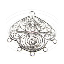 2x Sterling Silver Filigree Wire Flower Chandelier Earrring Connector