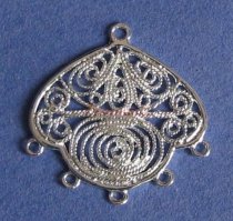 2x Sterling Silver Filigree Wire Flower Chandelier Earrring Connector