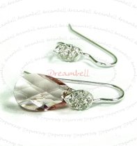 2x STERLING SILVER LEAF EARWIRE CZ FRENCH HOOK BAIL