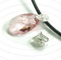 1X BRIGHT STERLING SILVER TEARDROP BAIL PENDENT CLASP with CZ