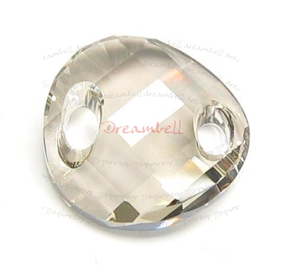 1 Swarovski Elements Crystal 3221 Twist Sew-on Silver Shade 18mm