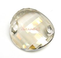 1 Swarovski Elements Crystal 3221 Twist Sew-on Silver Shade 28mm