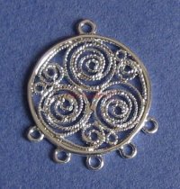 2x Sterling Silver Strand Filigree Chandelier Earrring Connector