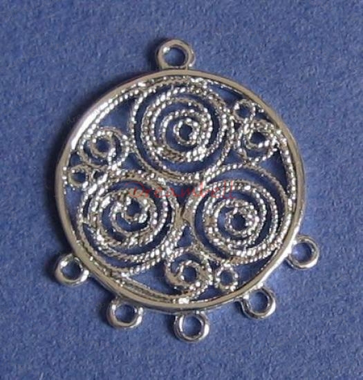 2x Sterling Silver Strand Filigree Chandelier Earrring Connector