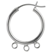 2x Sterling Silver Round Hoop Chandelier Click Top Earring Connector 18mm