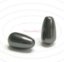 4x Swarovski crystal 5816 Pearl Drops Black half drilled 11.5mm