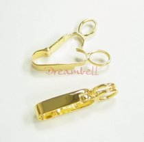 14K Real Gold Plated over STR SILVER DONUT HOLDER CHANGEABLE PENDANT BAIL CLASP SLIDER