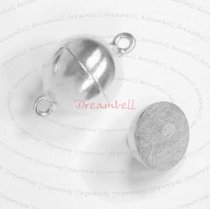 1x Sterling Silver 1 strand Round Ball Satin Magnetic Clasp 8mm