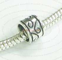 Sterling Silver Bead Tube for European Charm Bracelets 7.5mm