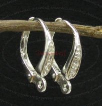2x Sterling SILVER LEVERBACK earwire lever back with CZ stones EAR wire