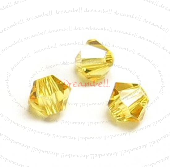 24x Swarovski Elements Bicone Crystal Beads 5301 Lt Topaz 4mm