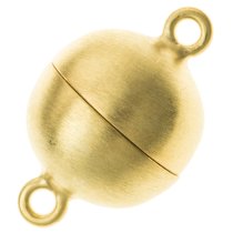 1x 14K Real Gold Plated over Sterling Silver 1 strand Round Ball Satin Magnetic Clasp 8mm