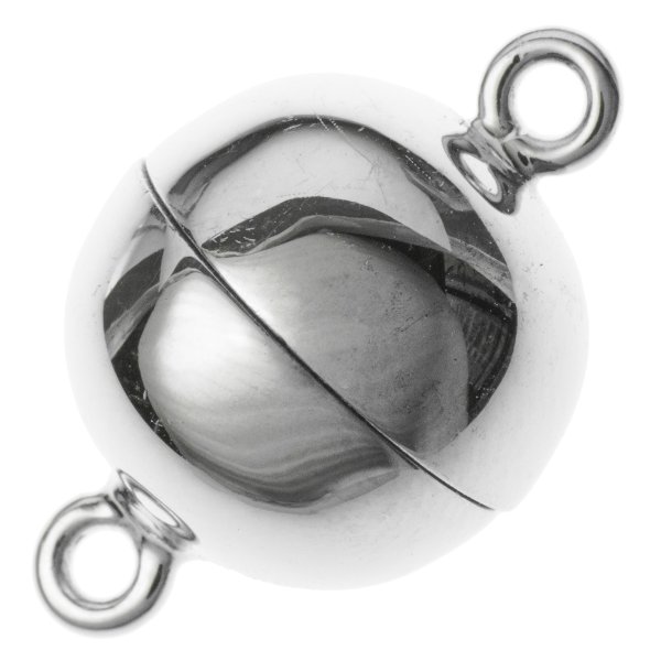 1x Sterling Silver 1 strand Round Ball Magnetic Clasp 8mm