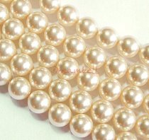 50x Swarovski Crystal 5810 Round Creamrose Pearl 6mm