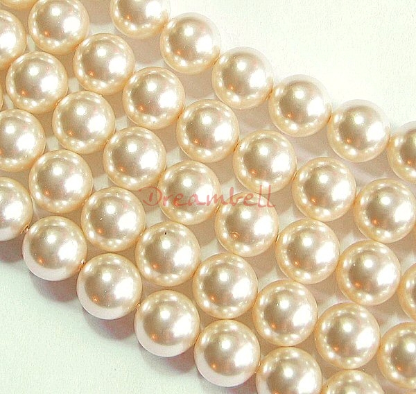 50x Swarovski Crystal 5810 Round Creamrose Pearl 6mm