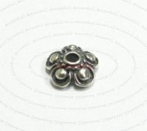 4x STERLING SILVER Round FLOWER Bead cap 9mm