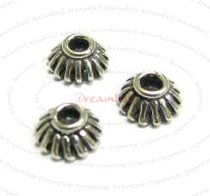 6x STERLING SILVER Round FLOWER Filigree Bead cap 6.5mm