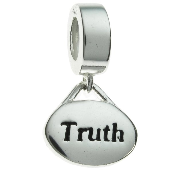 Sterling Silver Oval Truth" Dangle Bead for European Charm Bracelets