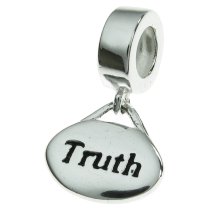 Sterling Silver Oval Truth" Dangle Bead for European Charm Bracelets