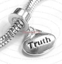 Sterling Silver Oval Truth" Dangle Bead for European Charm Bracelets
