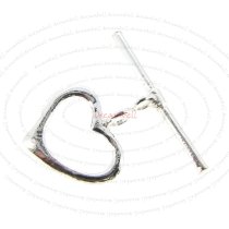 1x Sterling silver Sweet Heart Classic Toggle Clasp