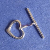 1x Sterling silver Sweet Heart Classic Toggle Clasp