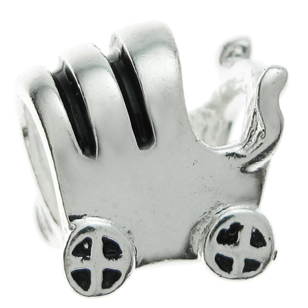 Sterling Silver BABY CARRIAGE CART Bead for European Charm Bracelets