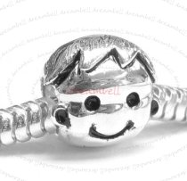 Sterling Silver Happy Cute Baby BOY KID / Son Wi Smile Face Family Bead for European Bead Charm Bracelet