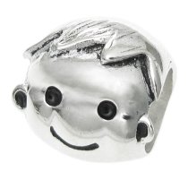 Sterling Silver Happy Cute Baby BOY KID / Son Wi Smile Face Family Bead for European Bead Charm Bracelet