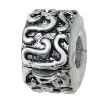 Sterling Silver S FLOWER CLIP Bead for European Charm Bracelets